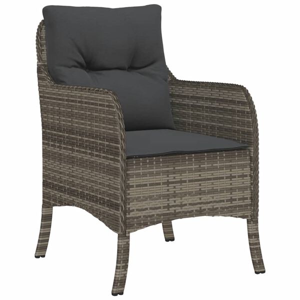 vidaXL Ensemble &agrave; manger de jardin 9 pcs coussins gris r&eacute;sine tress&eacute;e