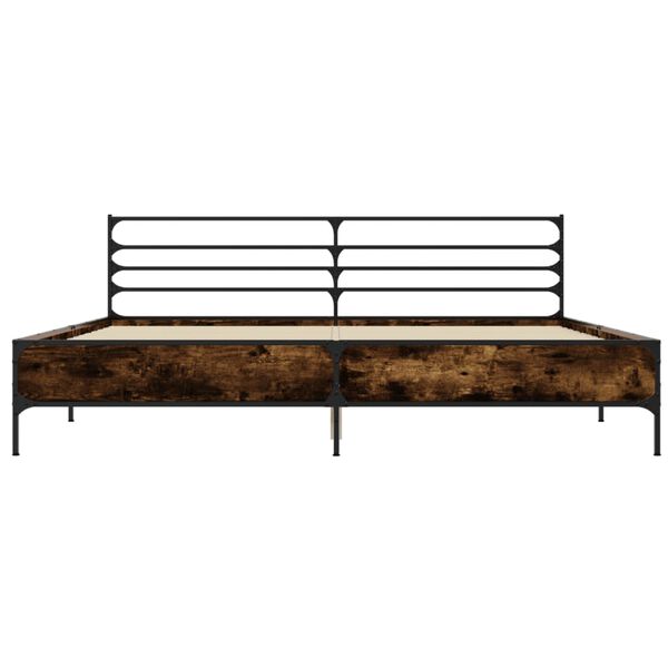 vidaXL Cadre de lit sans matelas ch&ecirc;ne fum&eacute; 180x200 cm
