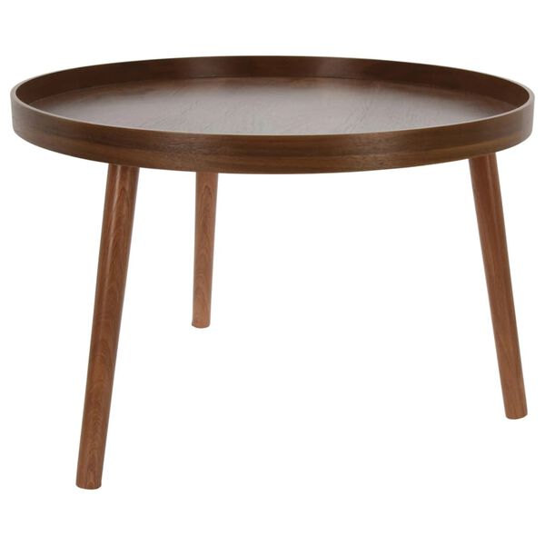 Home&Styling Ensemble de 2 tables d'appoint rond noyer fonc&eacute;
