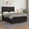 vidaXL Sommier &agrave; lattes de lit avec matelas Noir 140x190 cm Similicuir