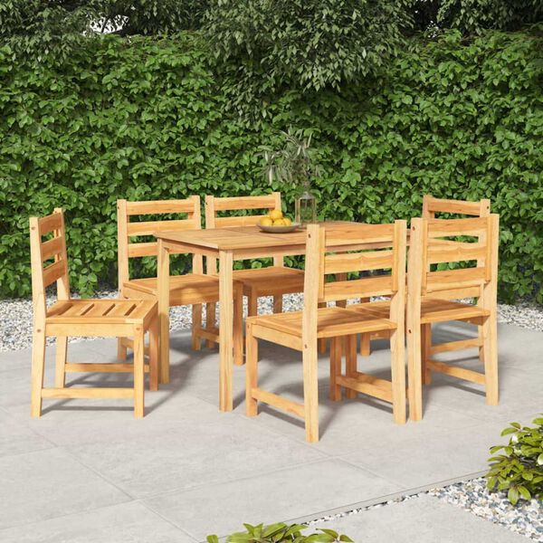 vidaXL Ensemble &agrave; manger de jardin 7 pcs Bois de teck solide