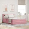 vidaXL Lit avec rangement et LED avec LED Rose 140 x 200 cm Velours