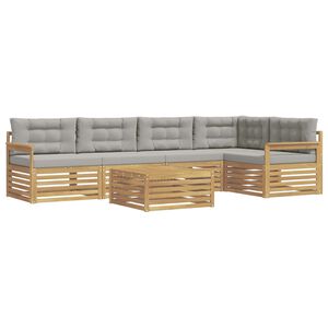 vidaXL Ensemble de canap&eacute;s d'ext&eacute;rieur 6 pcs Blanc et gris clair