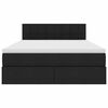 vidaXL Lit avec rangement et LED Noir 140 x 200 cm Polyester
