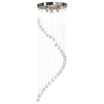 vidaXL Plafonnier avec perles de cristal Argenté Spirale G9