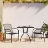 vidaXL Ensemble &agrave; manger de jardin 3 pcs anthracite acier