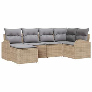 vidaXL Ensemble de Canap&eacute;s 6 pcs Beige et gris clair polyrotin