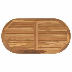 vidaXL Plateau de table ovale Bois de teck massif Naturel