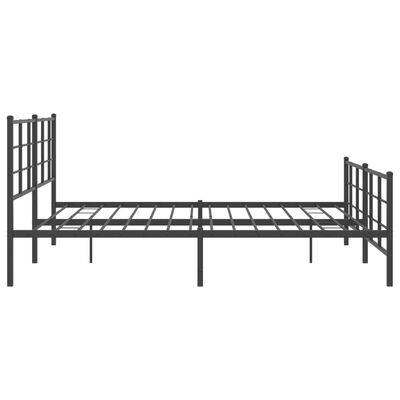 vidaXL Cadre de lit métal avec tête de lit/pied de lit noir 183x213 cm