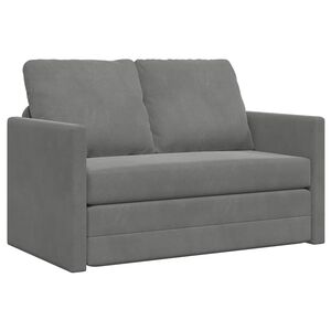 vidaXL Canap&eacute;-lit 2 en 1 gris fonc&eacute; 122x204x55 cm velours