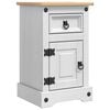 vidaXL Table de chevet Corona Blanc 35 x 32,5 x 58 cm Pin massif