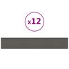 vidaXL Panneaux muraux 12 pcs Gris fonc&eacute; 90x15 cm Velours 1,62 m&sup2;