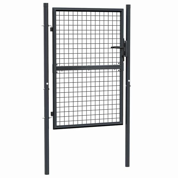 vidaXL Portail de jardin grillag&eacute; en acier galvanis&eacute; gris 100 x 125 cm