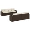vidaXL Salon de jardin avec coussins 9 pcs marron r&eacute;sine tress&eacute;e