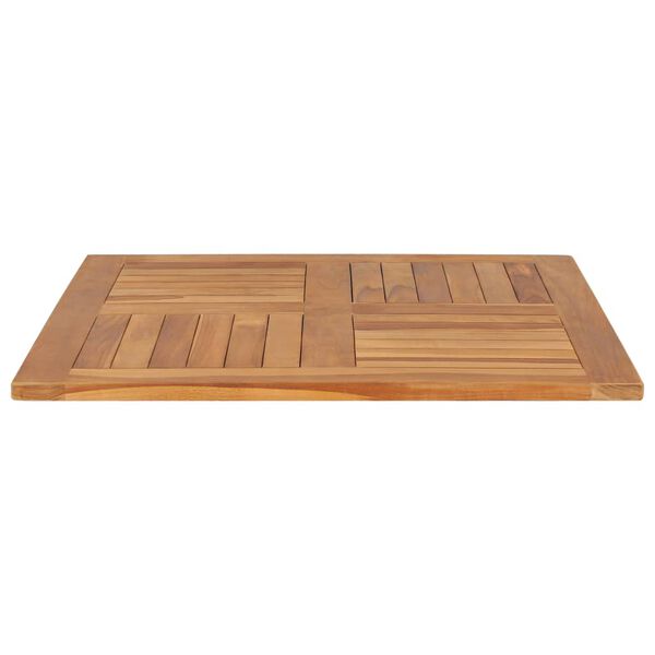 vidaXL Dessus de table Bois de teck solide Carr&eacute; 80x80x2,5 cm