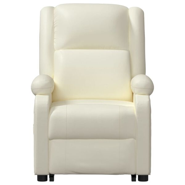 vidaXL Fauteuil Cr&egrave;me Similicuir