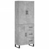 vidaXL Buffet haut Gris béton 69,5x34x180 cm Bois d'ingénierie