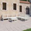 vidaXL Salon de jardin 7 pcs Blanc Bois de pin massif