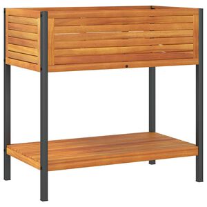 vidaXL Jardini&egrave;re et &eacute;tag&egrave;re 80x45x80 cm bois massif d'acacia et acier