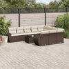 vidaXL Salon de jardin et coussins 11 pcs marron r&eacute;sine tress&eacute;e