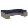 vidaXL Ensemble de canap&eacute; de jardin 10 pcs avec coussins gris r&eacute;sine tress&eacute;e