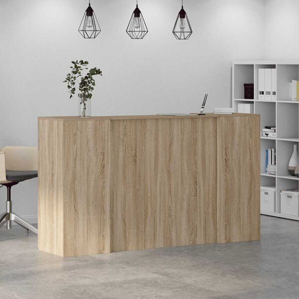 vidaXL Bureau r&eacute;ception ch&ecirc;ne sonoma 180x50x103,5 cm bois d'ing&eacute;nierie