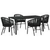 vidaXL Ensemble de salle &agrave; manger pour jardin 5 pc Noir