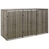 vidaXL Abri pour poubelle triple Gris 207x80x117 cm R&eacute;sine tress&eacute;e