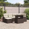 vidaXL Ensemble de canap&eacute; de jardin 7 pcs Marron Poly rotin