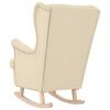 vidaXL Chaise &agrave; bascule cr&egrave;me 74x90x102 cm tissu