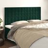 vidaXL T&ecirc;te de lit Vert fonc&eacute; 200x5x118/128 cm Velours