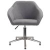 vidaXL Chaise pivotante de salle &agrave; manger Gris clair Tissu