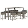 vidaXL Ensemble de bar de jardin 9 pcs avec coussins gris poly rotin