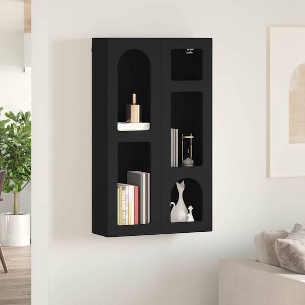 vidaXL Armoire suspendue Noir 59 x 20 x 100 cm Bois d'ing&eacute;nierie