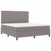 vidaXL Lit &agrave; ressorts avec matelas avec LED Taupe 180 x 200 cm tissu