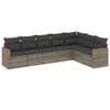 vidaXL Salon de jardin avec coussins 7 pcs gris r&eacute;sine tress&eacute;e