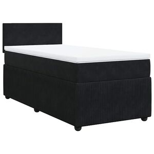 vidaXL Sommier &agrave; lattes de lit et matelas Noir 80x200 cm Velours