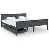 vidaXL Cadre de lit avec 2 tiroirs Gris fonc&eacute; Pin massif 180x200 cm
