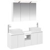 vidaXL Ensemble d'armoire de salle de bain 4 pcs Blanc