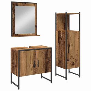 vidaXL Ensemble de mobilier de salle de bain 3 pc Marron