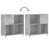 vidaXL Armoire à disques gris béton 84,5x38x89 cm bois d'ingénierie