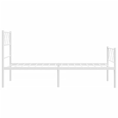 vidaXL Cadre de lit métal sans matelas et pied de lit blanc 100x190 cm