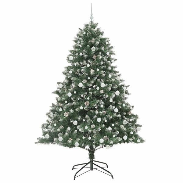 vidaXL Sapin de No&euml;l artificiel Vert 210 cm PVC, plastique et acier