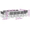 vidaXL Ensemble &agrave; manger de jardin 15 pcs coussins noir r&eacute;sine tress&eacute;e