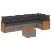 vidaXL Salon de jardin avec coussins 7 pcs gris r&eacute;sine tress&eacute;e