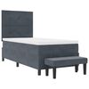 vidaXL Lit &agrave; ressorts avec matelas Gris fonc&eacute; 80 x 200 cm Velours