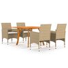 vidaXL Ensemble &agrave; manger de jardin 5 pcs Beige