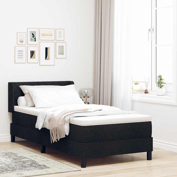 vidaXL Lit boxspring avec matelas avec matelas Noir 90 x 200 cm