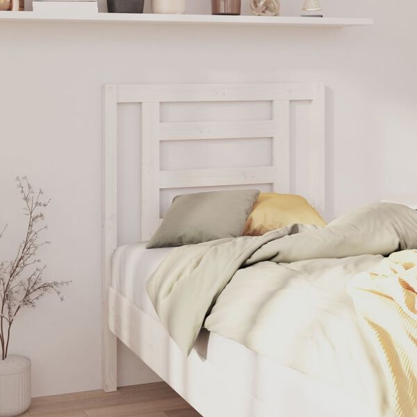 vidaXL T&ecirc;te de lit Blanc 81x4x100 cm Bois massif de pin