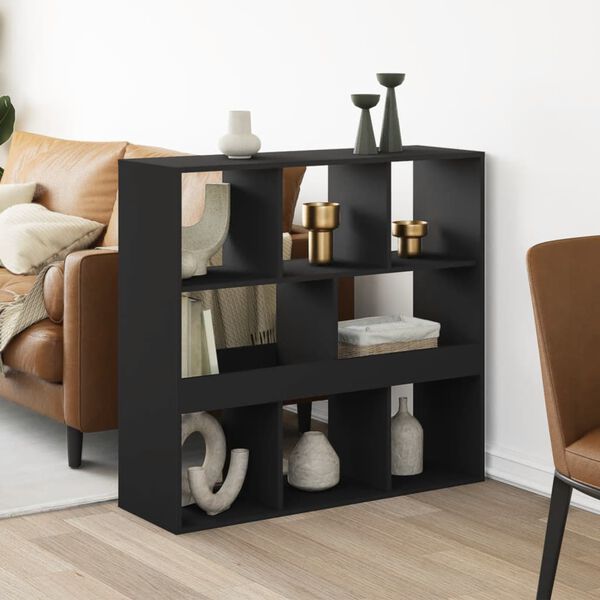 vidaXL Cloison de s&eacute;paration noir 100x33x94,5 cm bois d'ing&eacute;nierie